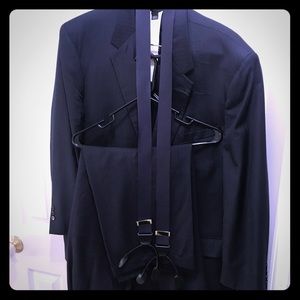 2 piece Navy Herringbone suit